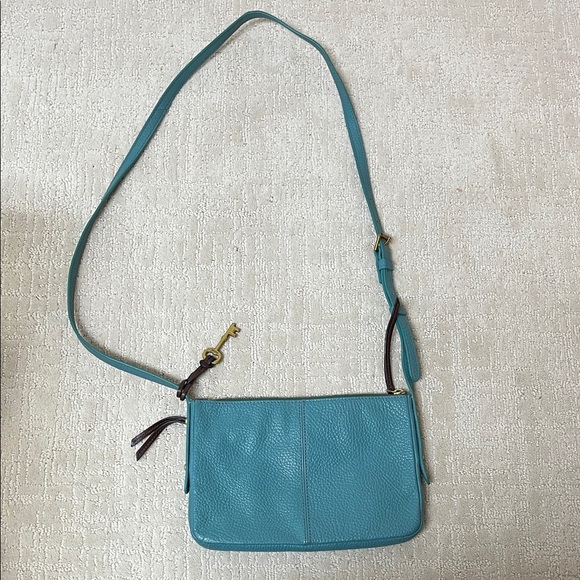 Fossil Turquoise Leather Crossbody Bag - Picture 2 of 3